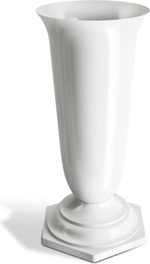 Cemetery Vase NATY with Heavy Base 23 cm, White
