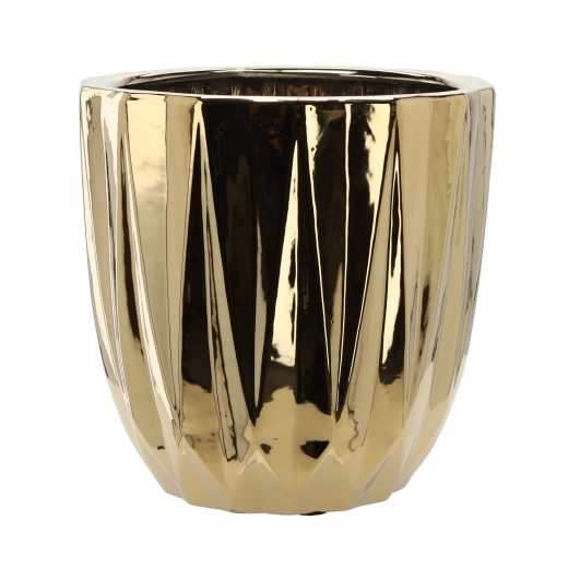 Ceramic flower pot cover 40 × 40 × 39.5 cm gold