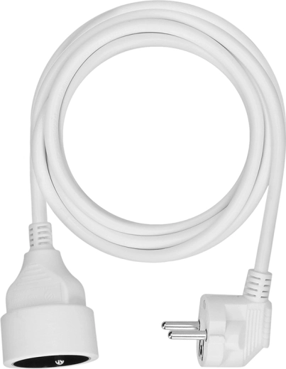 Solight verlengkabel met contrastekker en kinderbeveiliging, 1 stopcontact, 3 m, wit