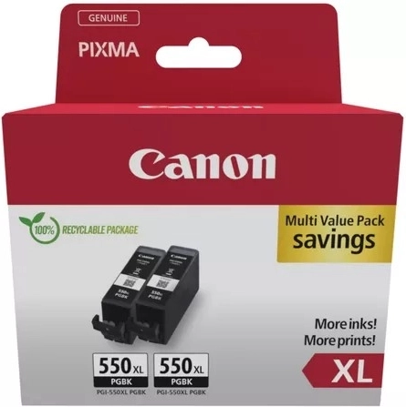 Twee-pack Canon PGI-550XL zwarte inktcartridges