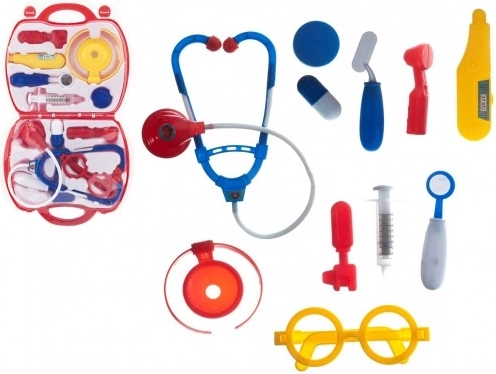 Doktersspeelset voor kinderen in een plastic koffertje