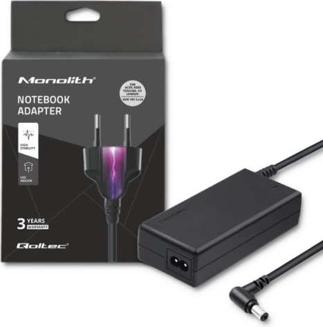 Adaptateur secteur pour ordinateur portable 65 W, 19 V, 3,42 A, connecteur 5,5 × 2,5 mm