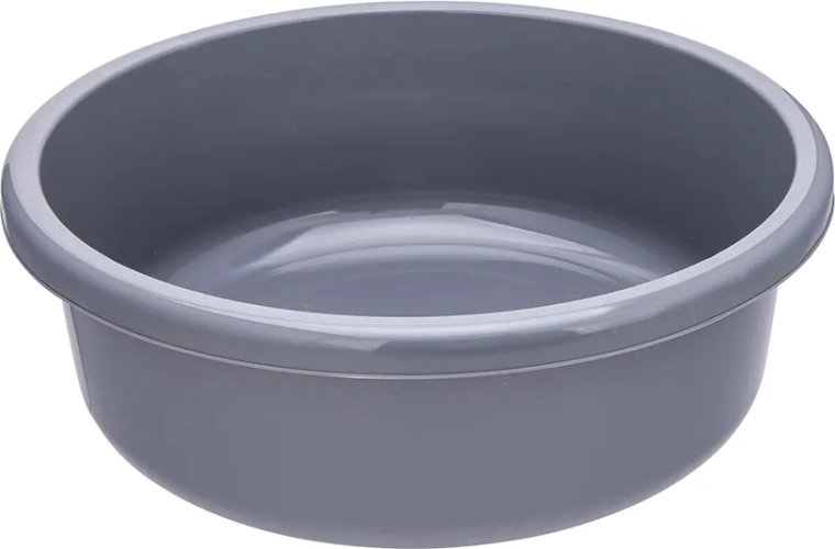 Ronde kunststof kom 9 l grijs 36 cm
