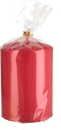 Cilinderkaars in mat rood 10 cm