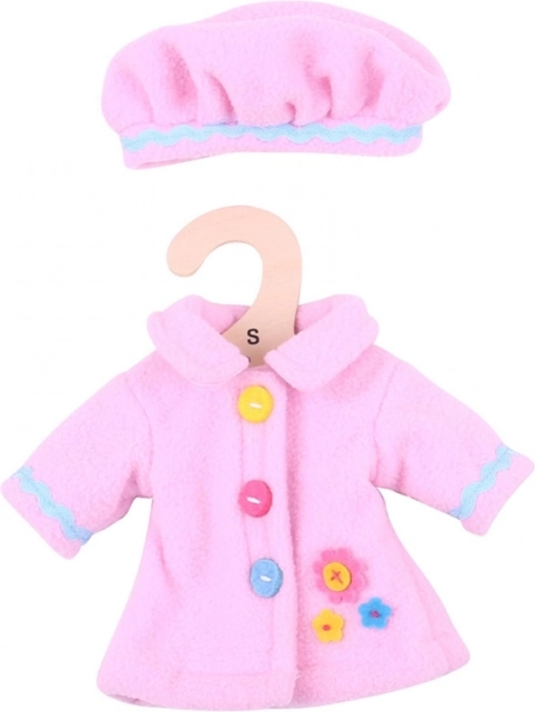 Manteau rose avec boutons pour poupée
