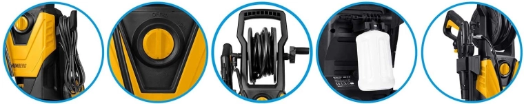 Integrated hose reel and full accessory kit