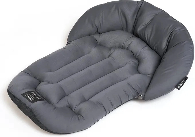 FikaGO soft padded mat with pillow, mushroom grey, size L