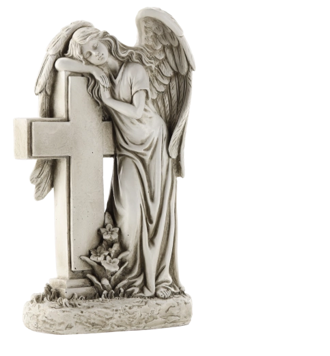 Angel with Cross – Memorial Decoration 33 cm