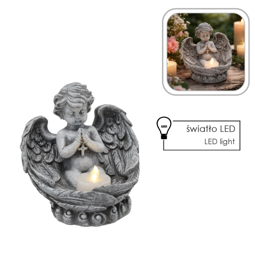 Decorative angel with tealight candle holder