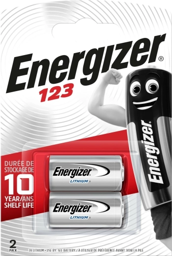 Lithiumbatterijen ENERGIZER 123 CR123A 3 V, 2 stuks