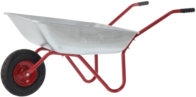 Brouette de jardin 120 l, charge utile 100 kg, benne galvanisée