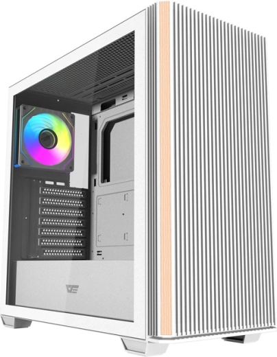 Boîtier PC Darkflash DS900WS blanc avec verre trempé et 4× ventilateurs ARGB