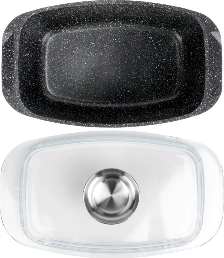 Non-stick granite surface for low-fat cooking