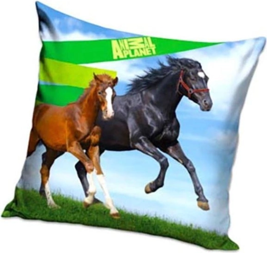 Housse de coussin Animal Planet cheval 40 × 40 cm