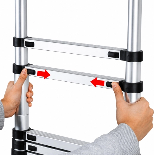 Telescopische ladder 11 sporten 3,2 m, draagvermogen 150 kg