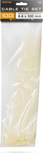 Transparent cable ties 300 × 4.6 mm, 100 pieces