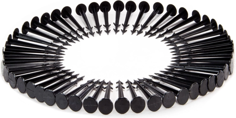 Stevige verankering dankzij 100 pennen in de verpakking