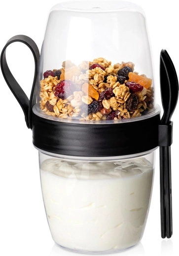 Vilde yogurt cup with separate container for muesli 800 ml with spoon and fork
