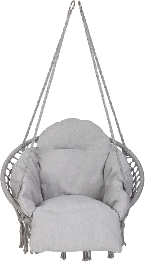 Fauteuil suspendu nid de cigogne LUARO avec coussin XXL gris