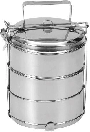 Gamelle empilable en inox 16 cm, 3 pièces avec fermeture à clip