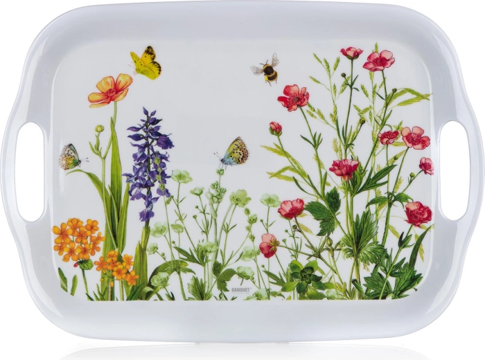 Melamin-Serviertablett Meadow 36 × 25,5 cm mit Griffen