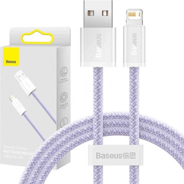 USB Kabel Lightning Baseus Dynamic 2 2,4 A 1 m lila