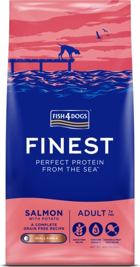 Fish4Dogs Finest Lachs & Kartoffeln Trockenfutter (Granulat) für ausgewachsene Hunde kleiner Rassen 6 kg