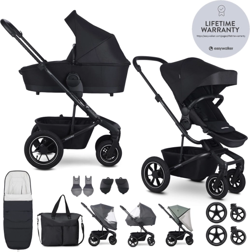 Easywalker Kombikinderwagen Harvey 5 Midnight Black XXL Air
