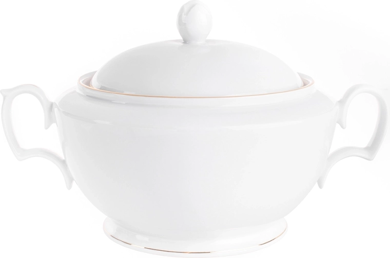 Soupière en porcelaine classique MariaPaula avec liseré doré 2,7 l