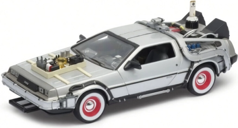 Metal model car DeLorean from the movie Back to the Future III in 1:24 scale