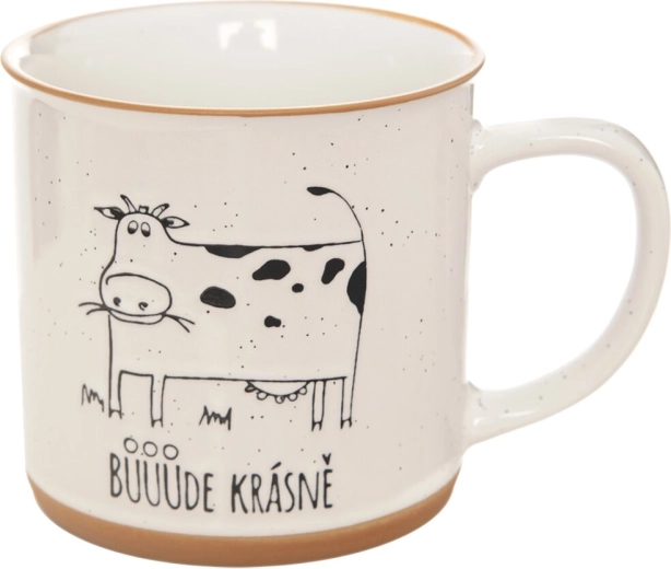 Ceramic Farm mug with cow motif, 0.53 l