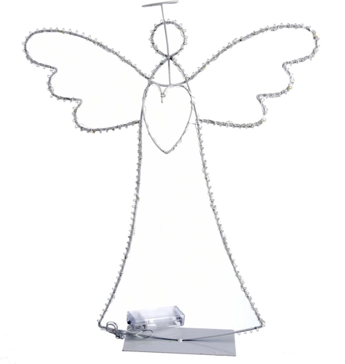 Ange en métal blanc avec auréole LED