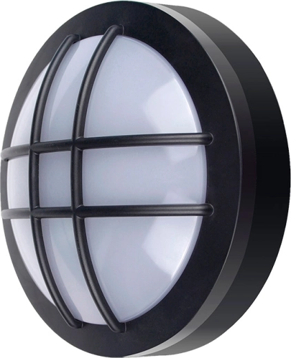 Solight LED buitenlamp rond met beschermrooster 13 W, 910 lm, 4000 K, IP65, zwart - 1 stuk