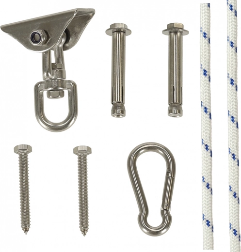 Ceiling mount for hammocks and swings made of stainless steel