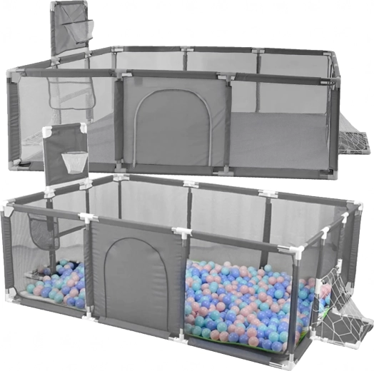 Parc pour enfant avec piscine à balles et éléments sportifs 230 × 120 cm