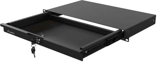 Abschließbare Schublade für 19"-Rack 1U 270 mm schwarz Lanberg