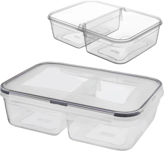 Geteilte Lebensmittelbox mit Deckel und Dichtung 2 l