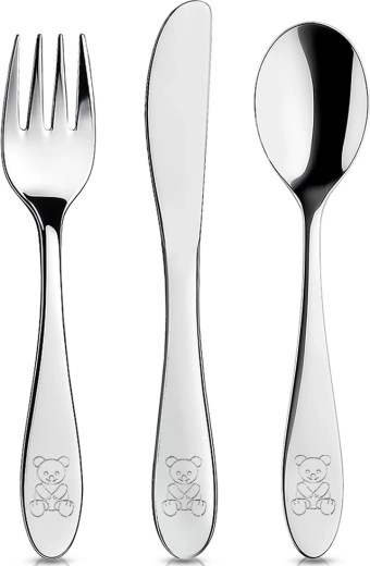 Children's Stainless Steel Cutlery Set 3 pcs with Bear Motif ORION