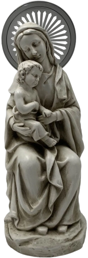 Solar figure of the Virgin Mary with the Child Jesus and an LED halo