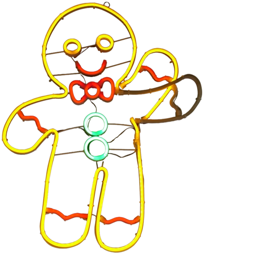 Christmas LED neon decoration gingerbread man - 1 piece