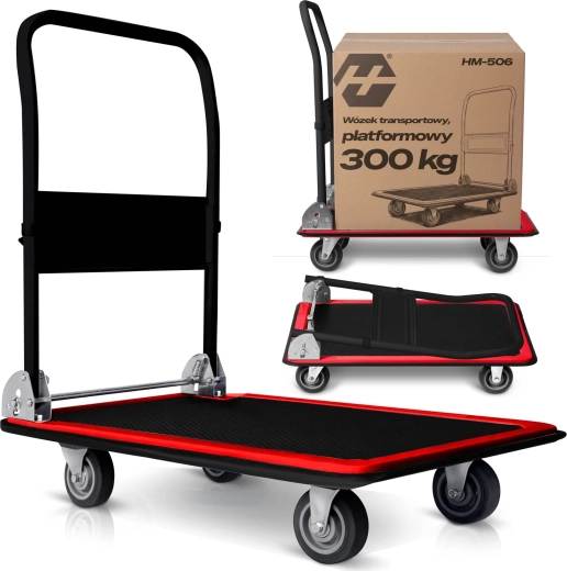 Humberg Platform Transport Trolley, Black and Red