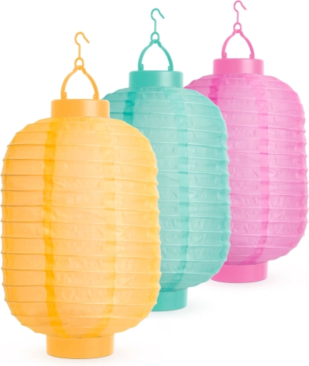 Solarlampion in 3 kleuren met koudwitte led, 21 cm - 1 stuk