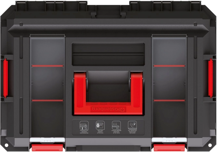 Deckel mit Aluminiumschienen als Arbeitstisch