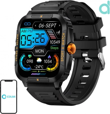 Montre connectée Colmi P76 noir‑orange