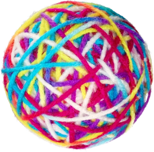 Rubber and yarn for an interesting texture