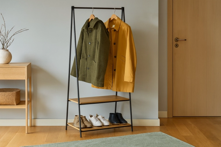 Practical organization: bar + two shelves