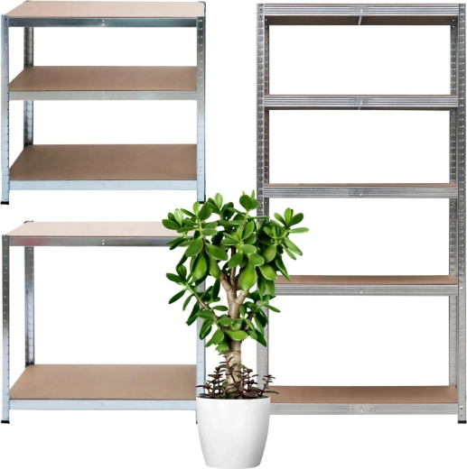 Metalen opslagrek 2-in-1 met 5 planken 150 × 75 × 30 cm