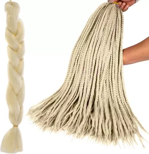Synthetic braid in light blonde shade 60 cm
