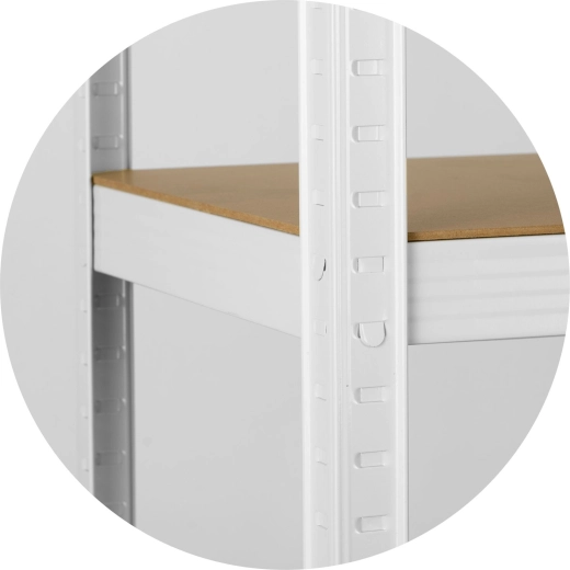 Adjustable shelf height in 40 mm steps