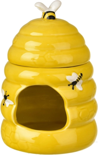 Keramische aromalamp in de vorm van een bijenkorf geel 14 cm